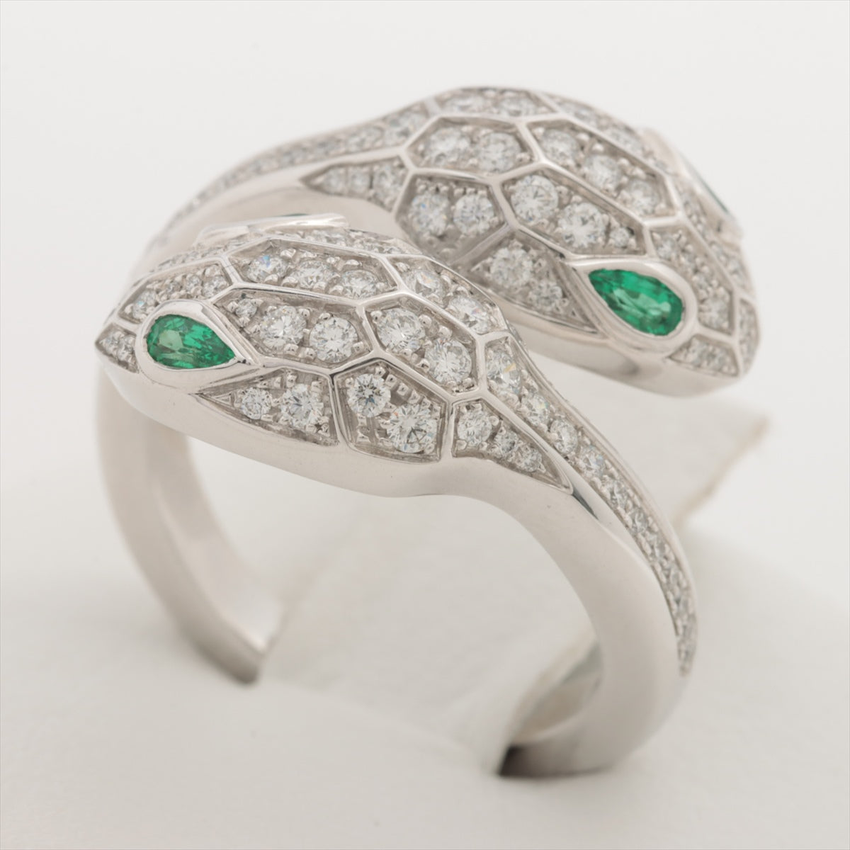 Bvlgari Serpenti Ceduttori Emerald Diamond Rings Maison Designers