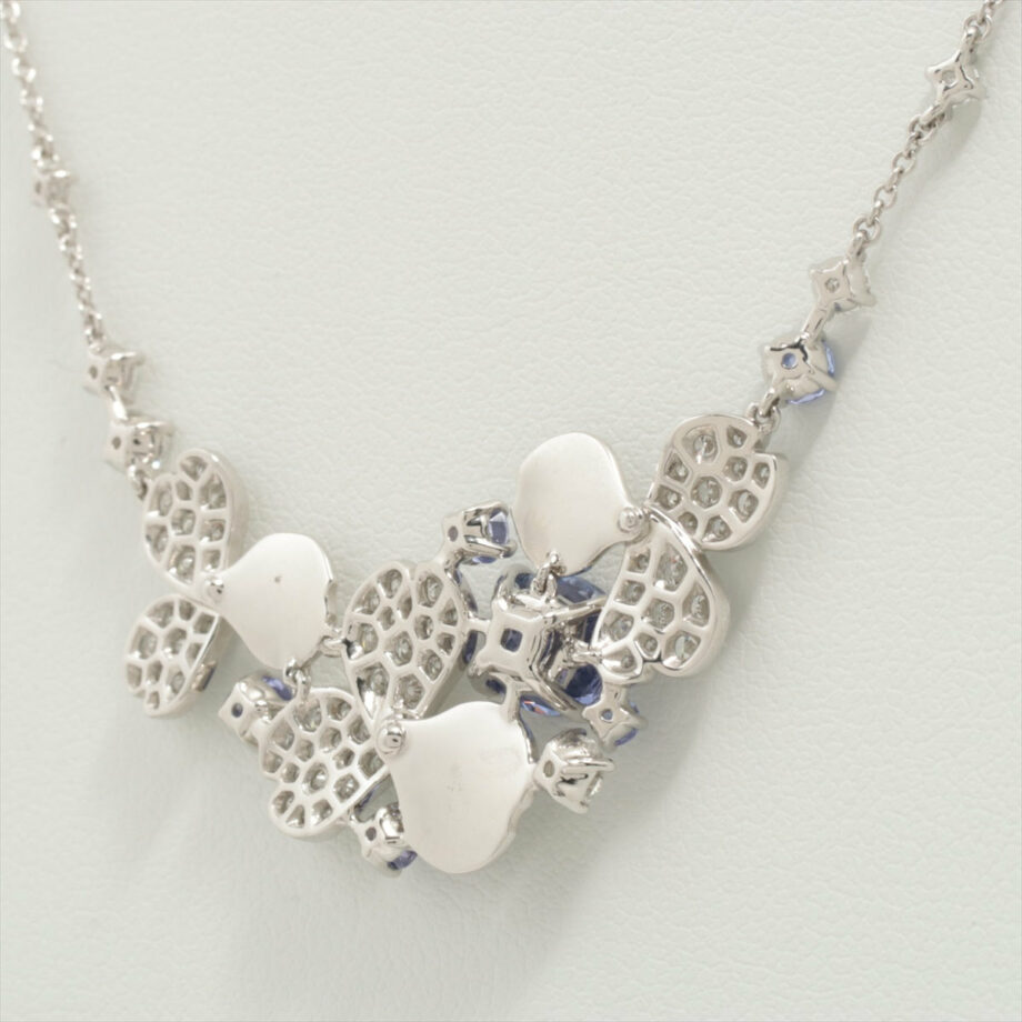 Tiffany Paper flowers Tanzanite diamond Necklace