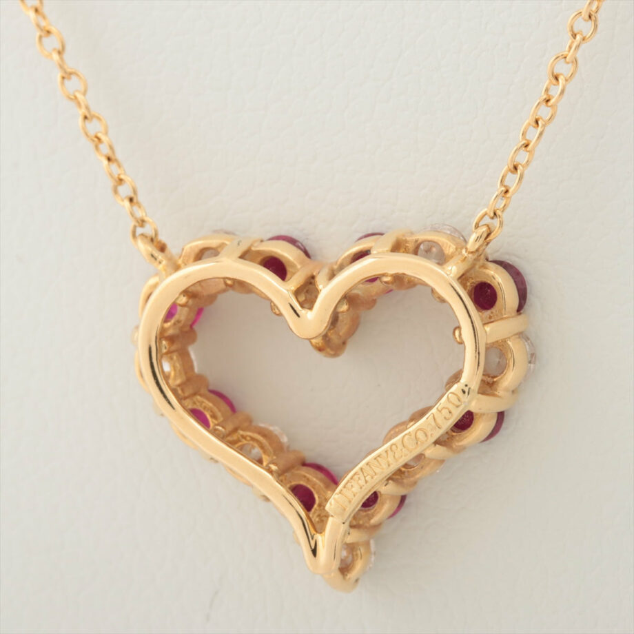 Tiffany Sentimental Heart Ruby diamond Necklace 750
