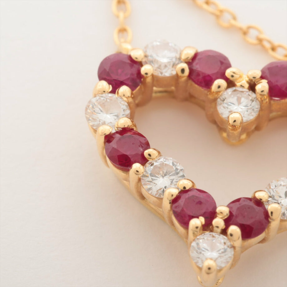 Tiffany Sentimental Heart Ruby diamond Necklace 750