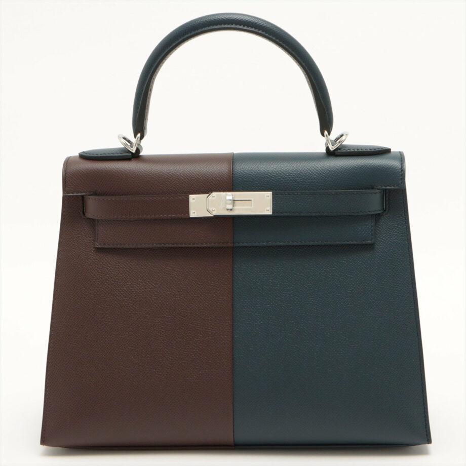 Hermes Kelly 28 Veau Epsom Blue indigo x rouge serie x rose texas U: 2022