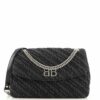 BalenciagaBBChainRoundShoulderBagQuiltedEmbroideredDenimMedium1
