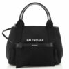 BalenciagaNavyCabasCanvaswithLeatherSmall1