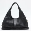 BottegaVenetaIntrecciatoLeatherHandbagBlack1