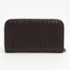 BottegaVenetaIntrecciatoLeatherRound-Zip-WalletBrown2