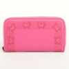 BottegaVenetaIntrecciatoLeatherRound-Zip-WalletPink1