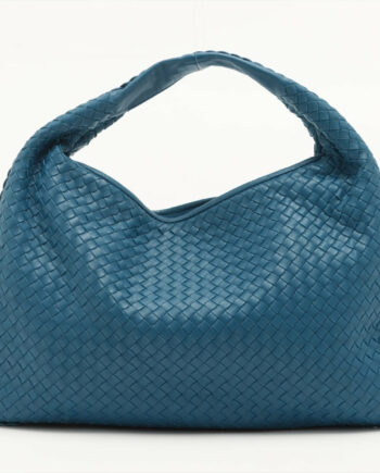 Bottega Veneta Intrecciato Leather Shoulder bag Blue With mirror