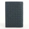 BottegaVenetaIntrecciatoLeatherWalletNavyblue2