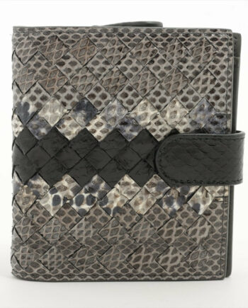 Bottega Veneta Intrecciato Python Wallet Grey