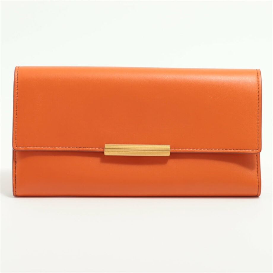 Bottega Veneta Leather Wallet Orange