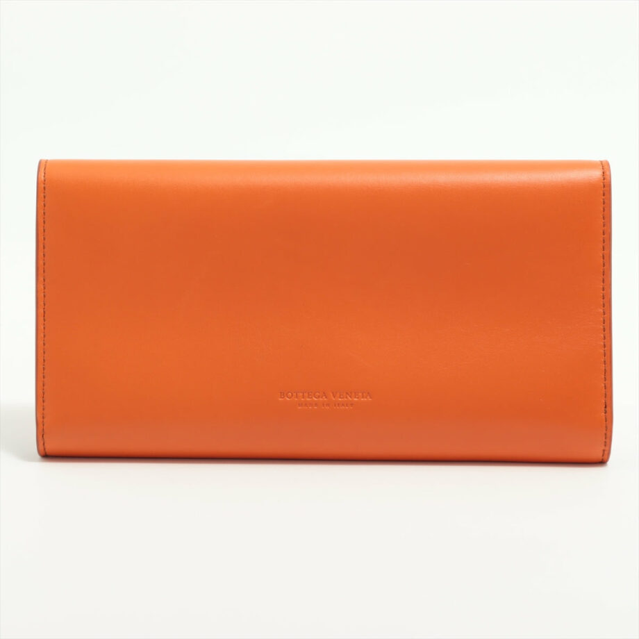 Bottega Veneta Leather Wallet Orange
