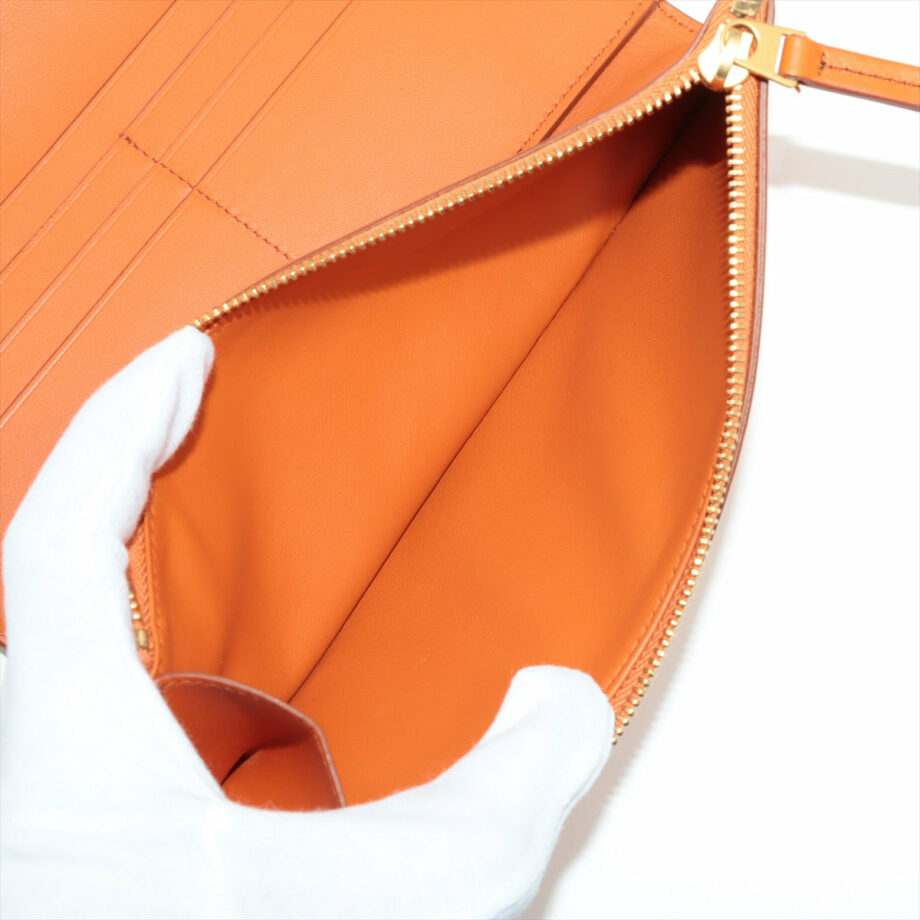 Bottega Veneta Leather Wallet Orange