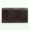 BottegaVenetamaxiintrecciatoLeatherWalletBordeaux2