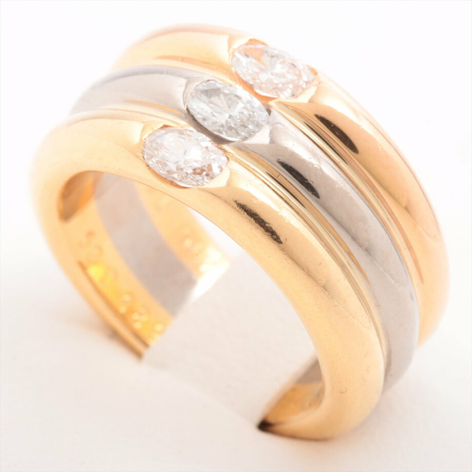 Cartier Ellipse 3 row diamond rings 750