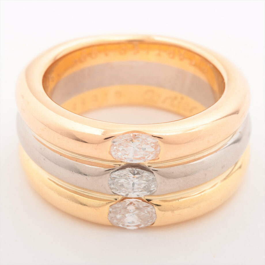 Cartier Ellipse 3 row diamond rings 750