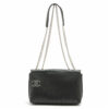 ChanelCocoMarkPunchingleatherSingleflapsinglechainbagBlackSilverMetalfittings2