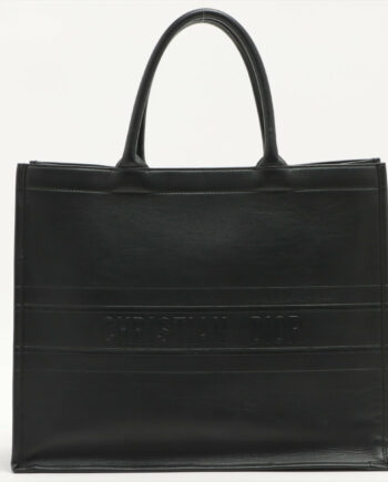 Christian Dior Book Tote Leather Black