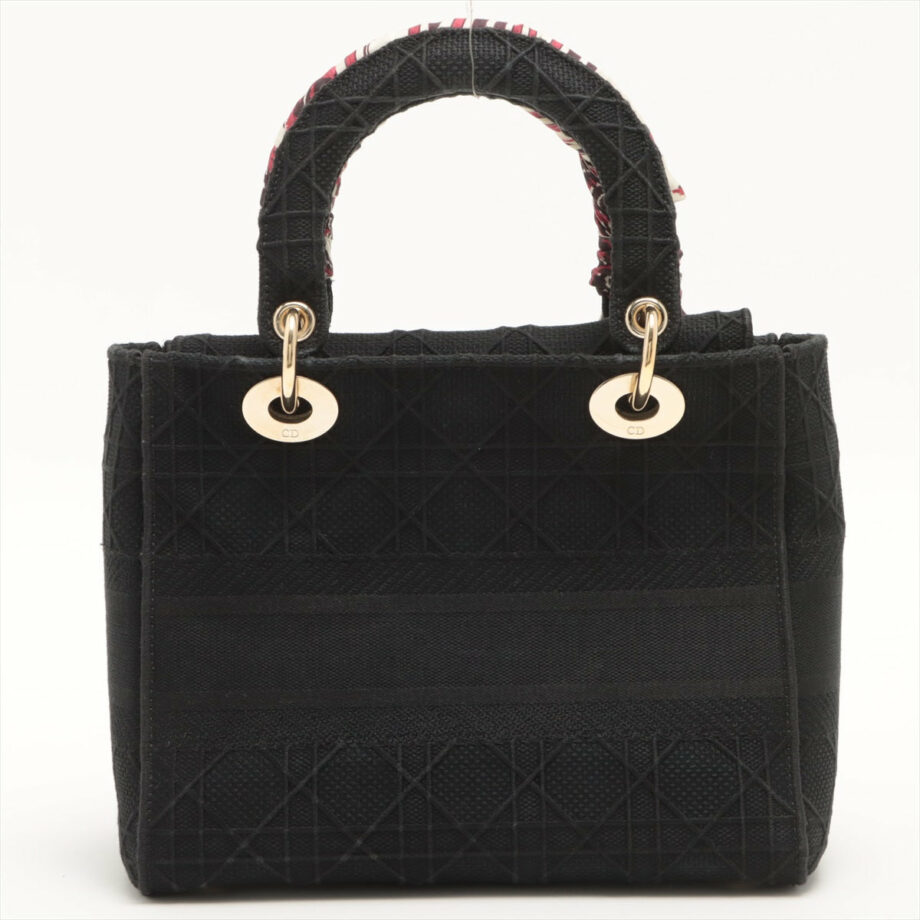Christian Dior Lady Dee Light midium canvass 2way handbag Black
