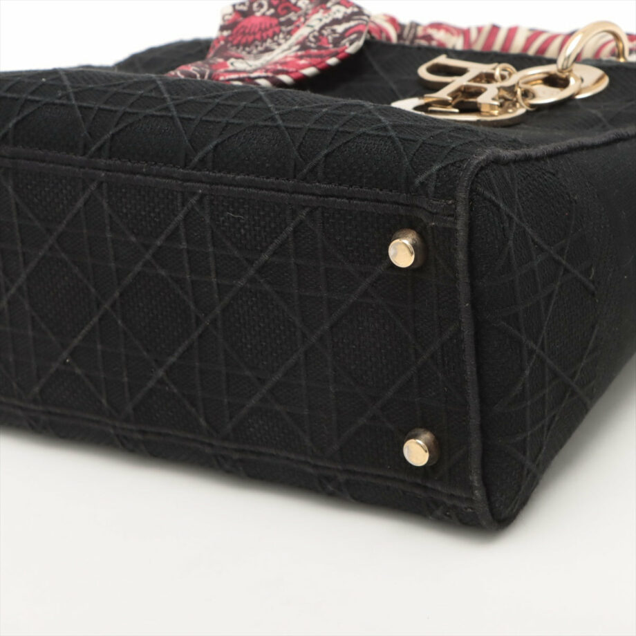 Christian Dior Lady Dee Light midium canvass 2way handbag Black