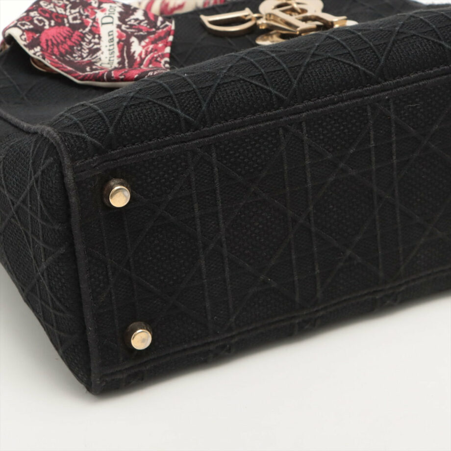 Christian Dior Lady Dee Light midium canvass 2way handbag Black
