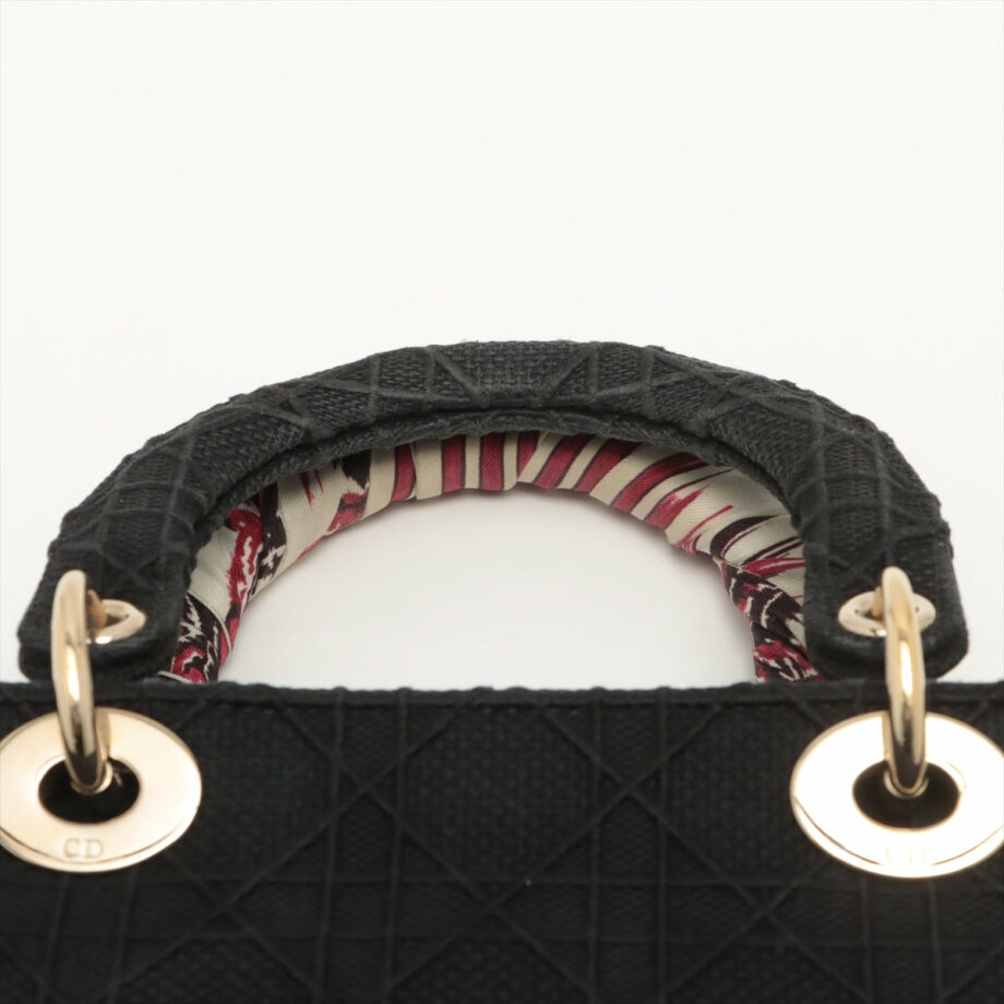 Christian Dior Lady Dee Light midium canvass 2way handbag Black
