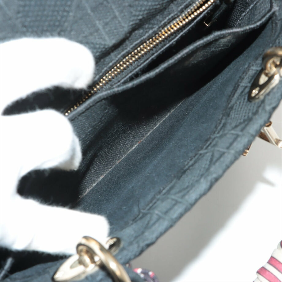 Christian Dior Lady Dee Light midium canvass 2way handbag Black