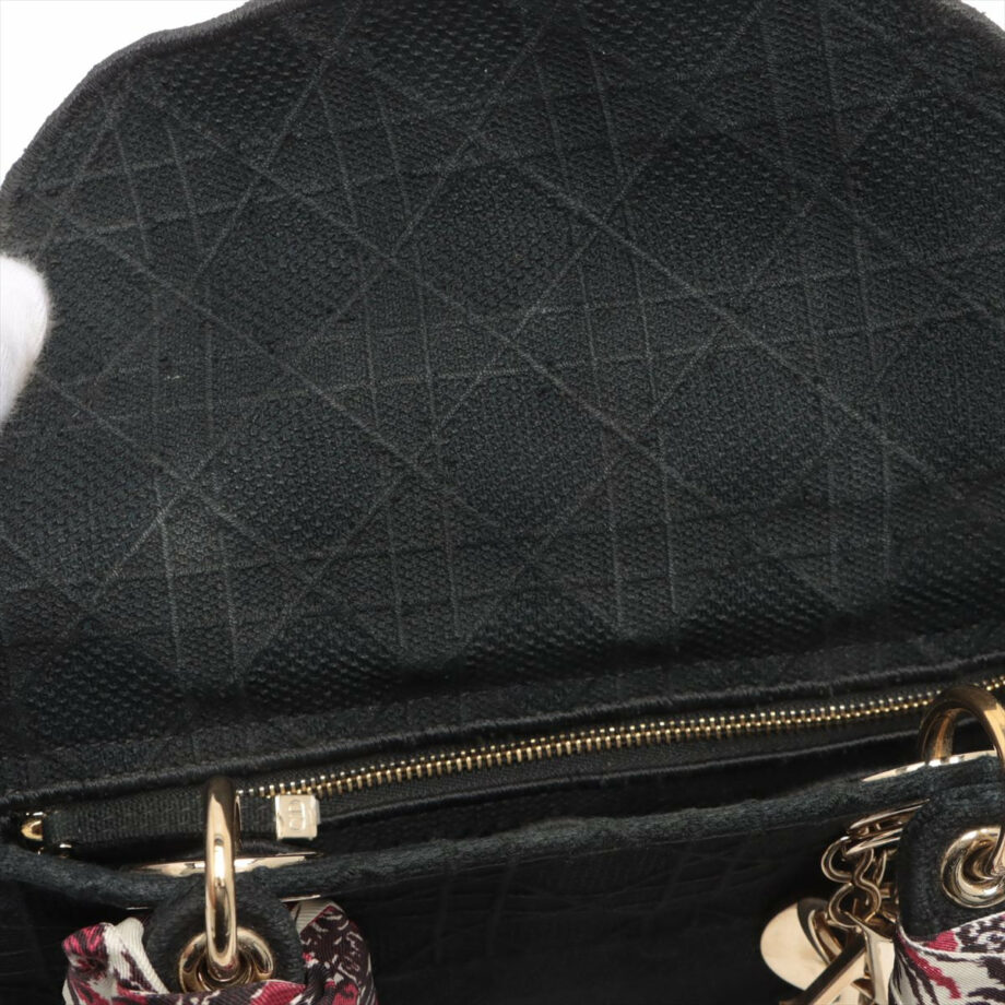 Christian Dior Lady Dee Light midium canvass 2way handbag Black