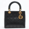 ChristianDiorLadyDiorCannageLeatherHandbagBlackColor1