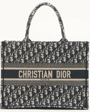 Christian Dior Oblique Book Tote small canvass Tote bag Navy blue