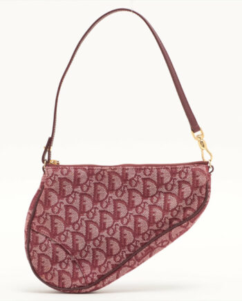 Christian Dior Trotter Saddle Bag Canvas & leather Shoulder bag Red