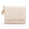DIORLadyDiorCannageLeatherWalletPink1