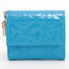 DIORLadyDiorLotusWalletPatentleatherWalletBlue1