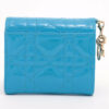 DIORLadyDiorLotusWalletPatentleatherWalletBlue2