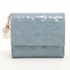 DIORLadyDiorPatentleatherWalletBlue1