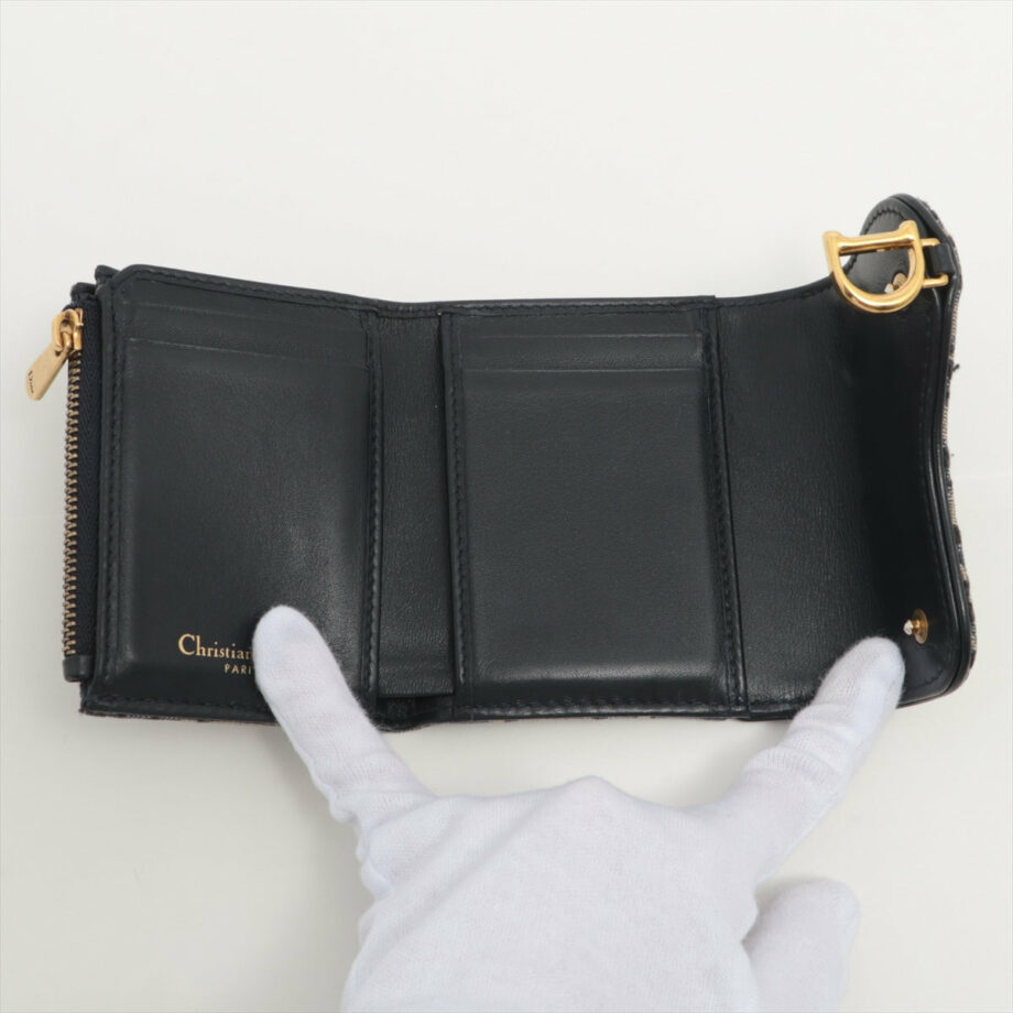 DIOR Saddle canvass Wallet Navy blue