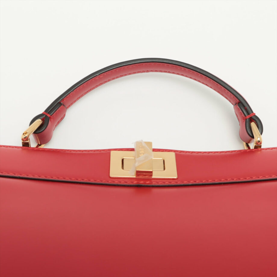 Fendi ICU EAST WEST Leather 2way handbag Red 8BN323