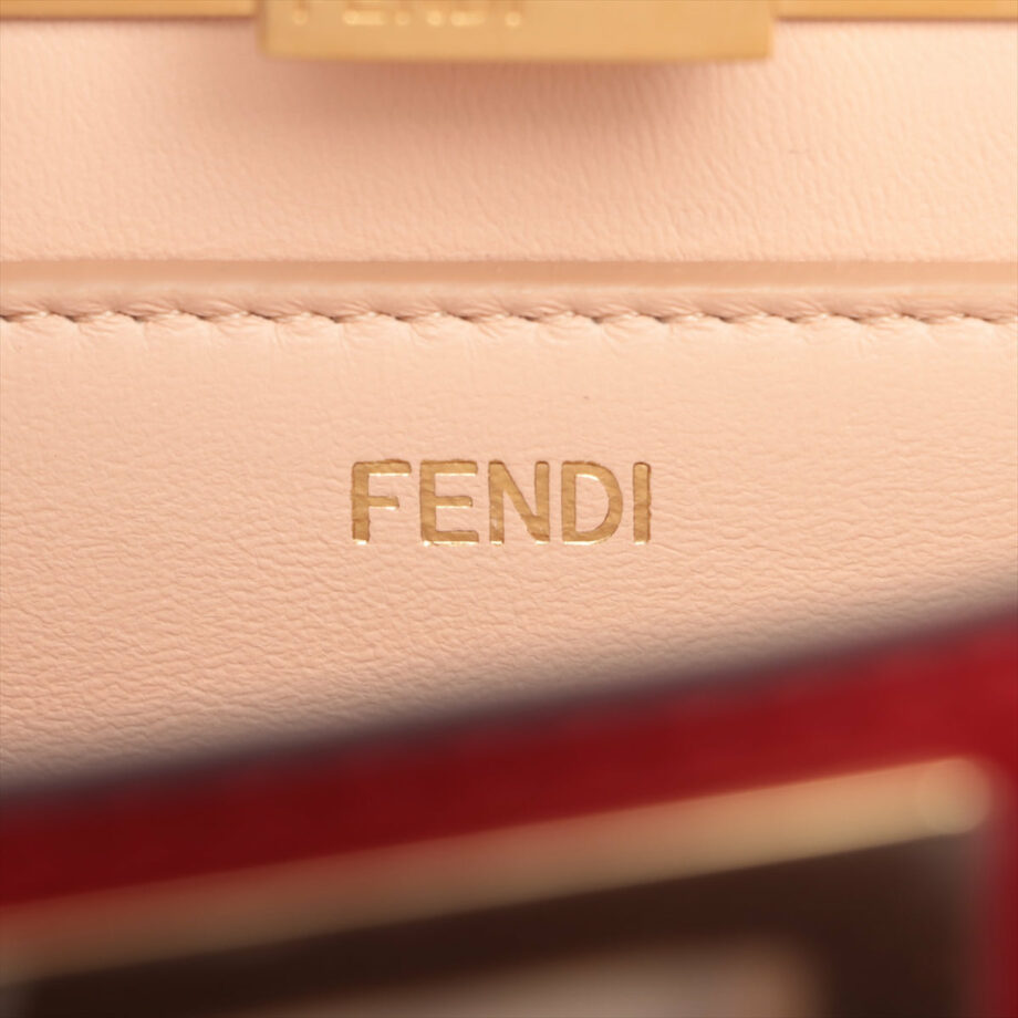 Fendi ICU EAST WEST Leather 2way handbag Red 8BN323