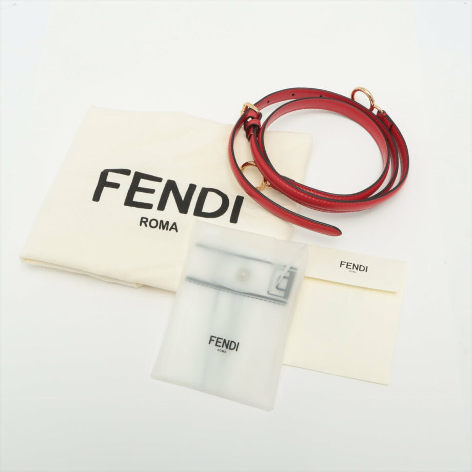 Fendi ICU EAST WEST Leather 2way handbag Red 8BN323