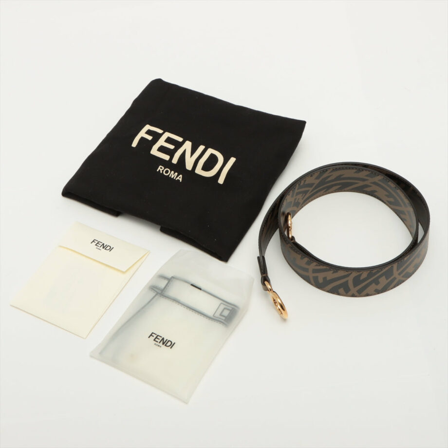 Fendi Mini Peek-a-boo zucca Leather 2way handbag Beige