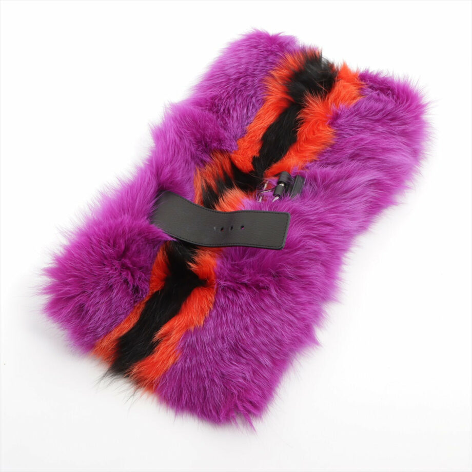 Fendi Shawl Fox x silk Red x purple