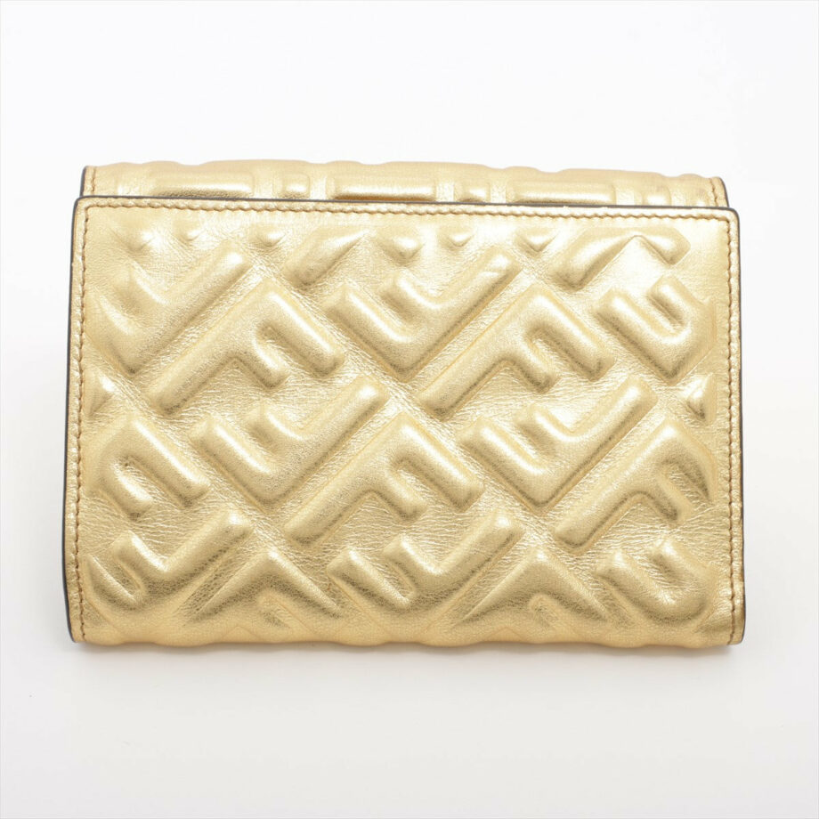 Fendi ZUCCa Leather Wallet gold