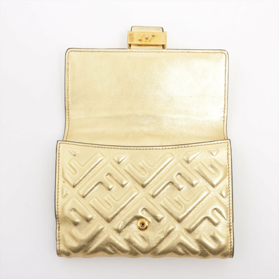 Fendi ZUCCa Leather Wallet gold