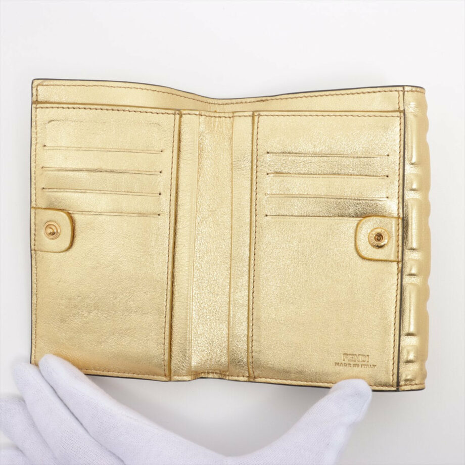 Fendi ZUCCa Leather Wallet gold