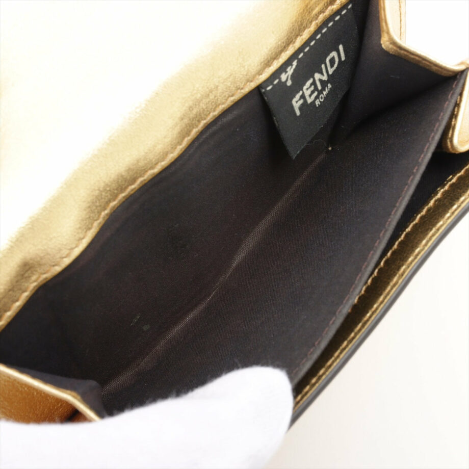 Fendi ZUCCa Leather Wallet gold