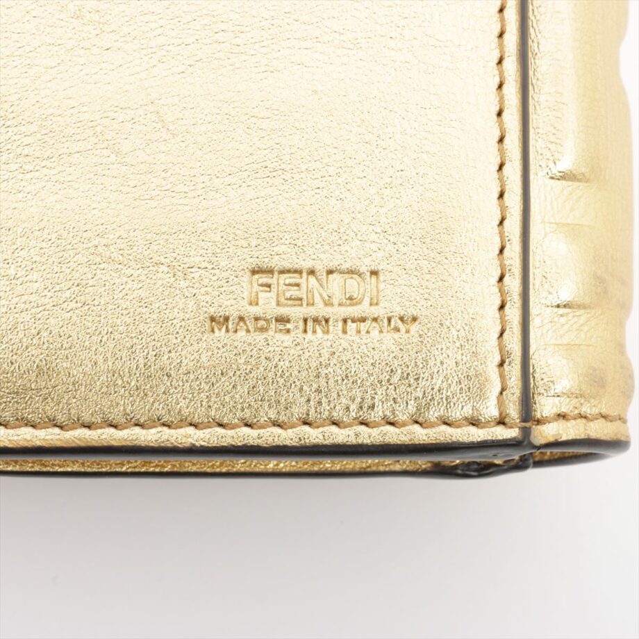 Fendi ZUCCa Leather Wallet gold
