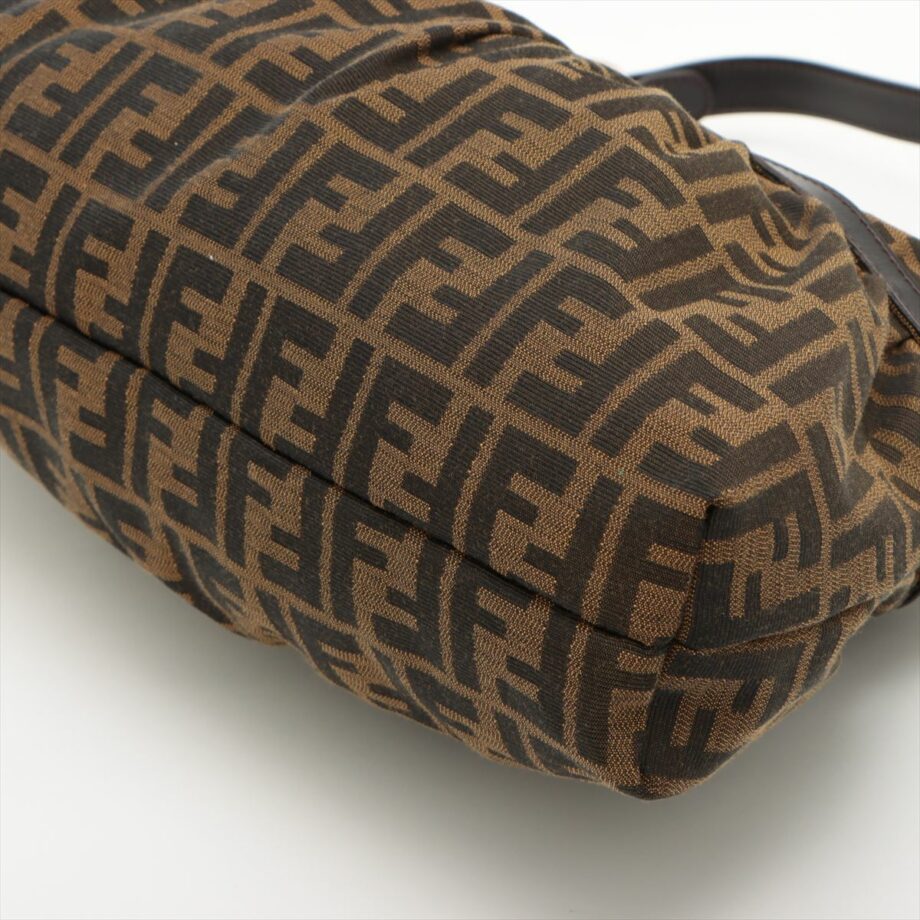 Fendi ZUCCa Canvas & leather Shoulder bag Beige