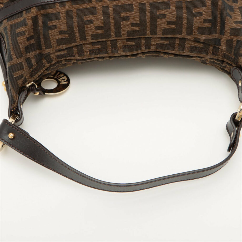 Fendi ZUCCa Canvas & leather Shoulder bag Beige
