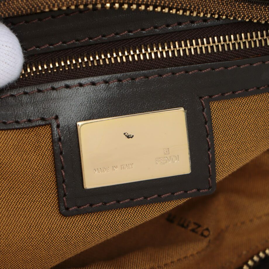 Fendi ZUCCa Canvas & leather Shoulder bag Beige