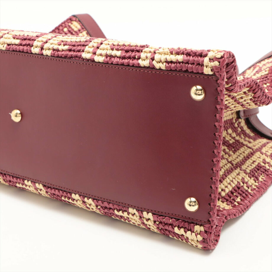Fendi ZUCCa Peek-a-boo X tote bag Raffia Tote bag Bordeaux