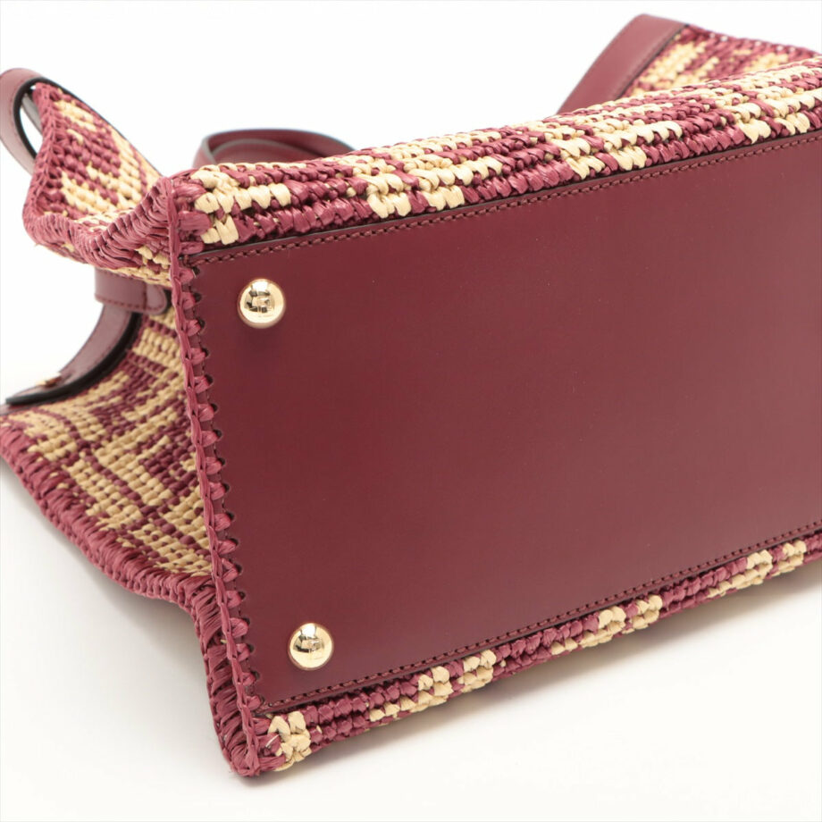 Fendi ZUCCa Peek-a-boo X tote bag Raffia Tote bag Bordeaux